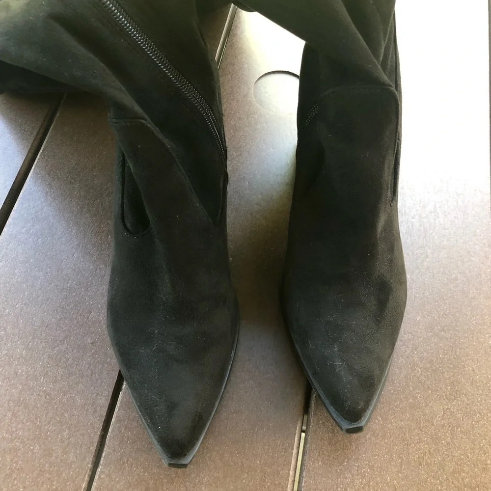 Marc Fisher Black Over-the-Knee Faux Suede Boots Size 8M